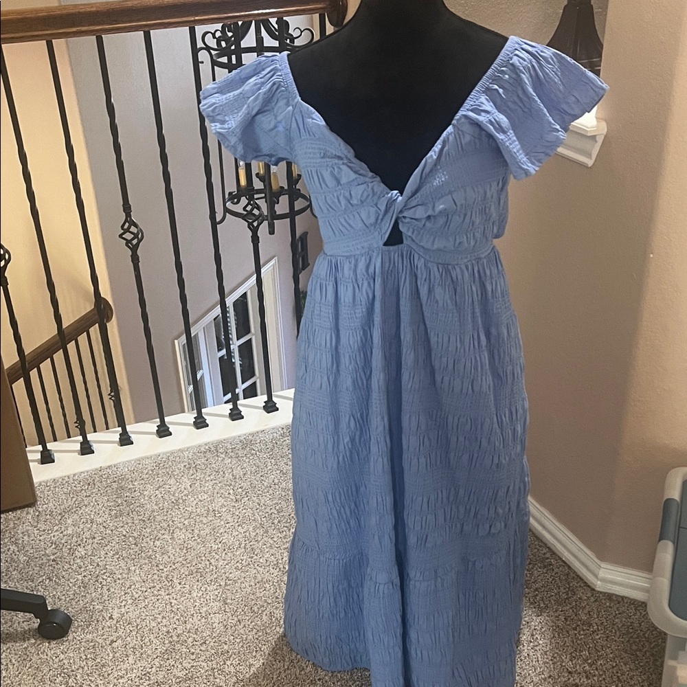 Elegant Blue Women's Dress